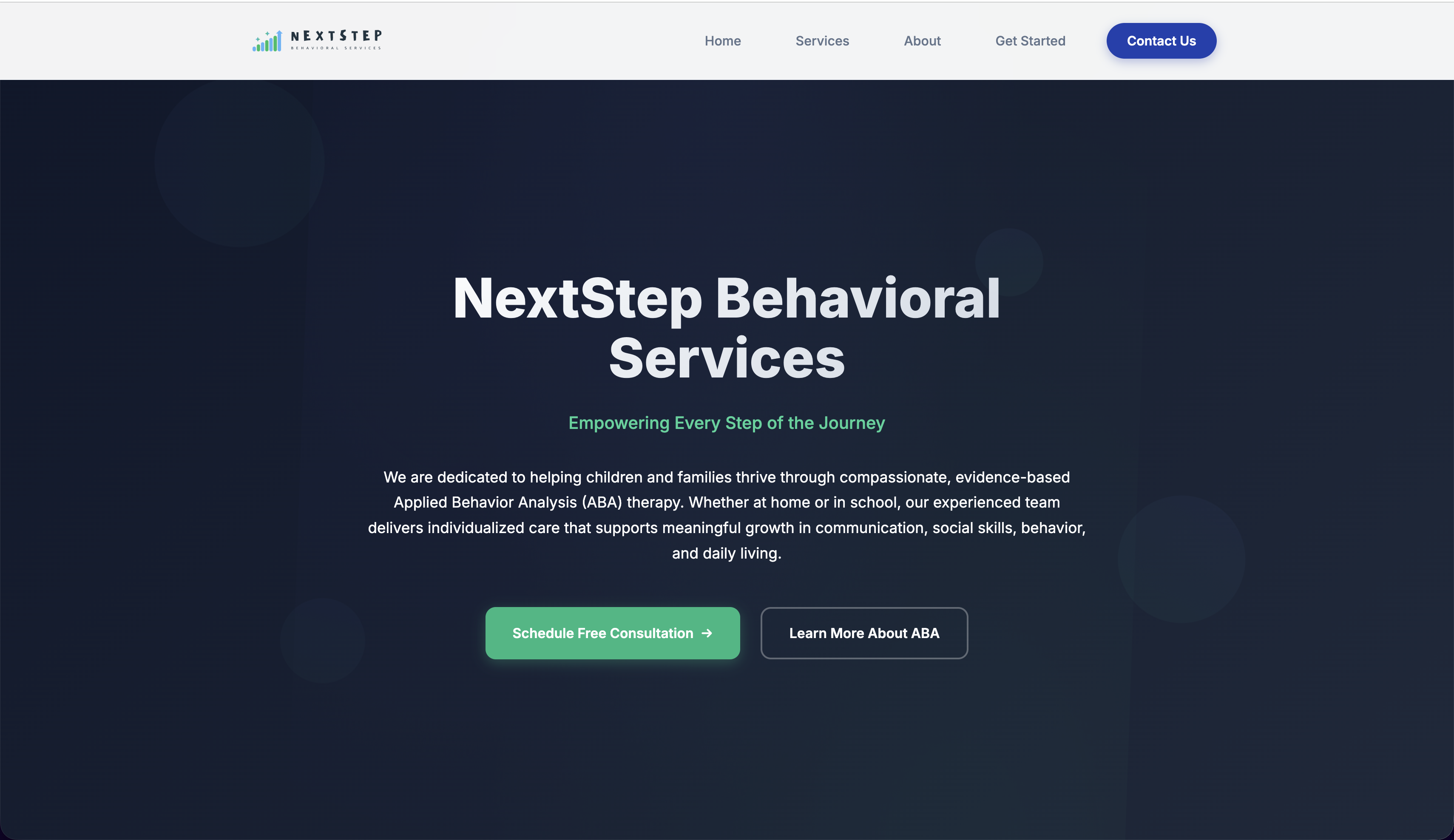 NextStep Behavioral Services LLC - Professional ABA therapy website by Coropos Web Services
